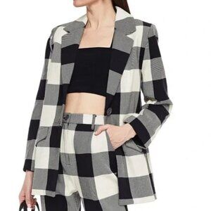 Mara Hoffman Tatum Blazer Jacket Ensenada Gingham Buffalo Plaid Organic Cotton S